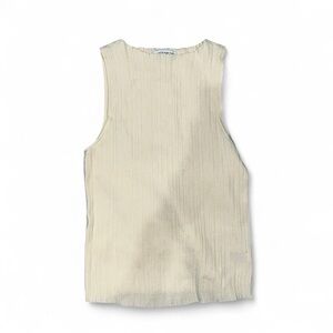 Cream Ribbed Tank Top